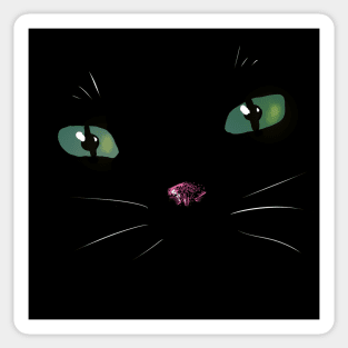 Cat Face Green Eyes Sticker